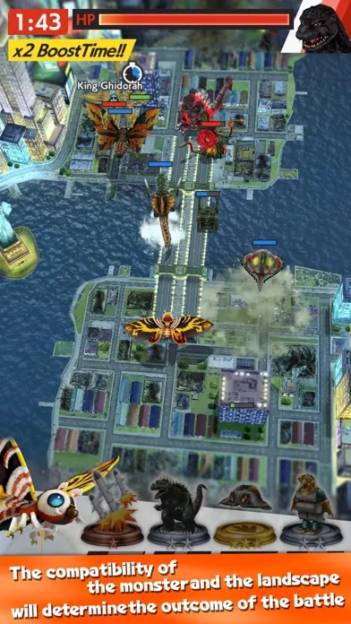ภาพหน้าจอของ GODZILLA BATTLE LINE